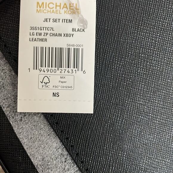 Michael Kors Jet Set Large Leather Zip Chain Crossbody Bag New Retails $398 - Picture 4 of 7